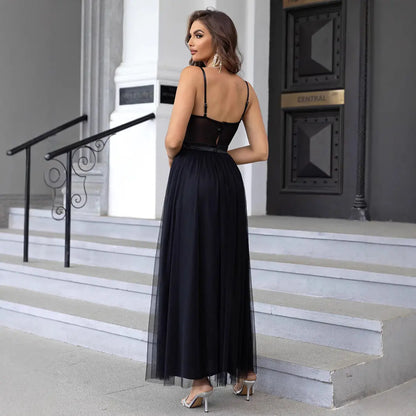 New Solid Color Chiffon Slim-fit Oblique Shoulder Long Irregular Hem Dress null