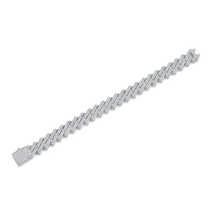 The Keel Luxury Fashion Mossan Diamond S925 Silver Bracelet Rivaling Natural Diamonds null