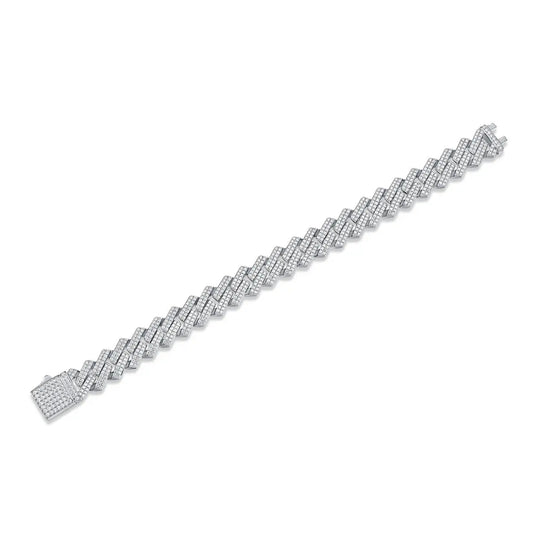 The Keel Luxury Fashion Mossan Diamond S925 Silver Bracelet Rivaling Natural Diamonds null