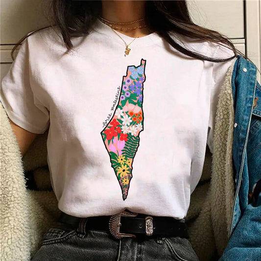 Palestine T-shirts Women Comic Japanese Tshirt Female Funny - Nadastore -Palestine T-shirts Women Comic Japanese Tshirt Female Funny 