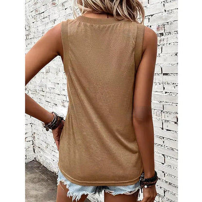 Women V Neck Tank Tops Summer Sleeveless Shirts null