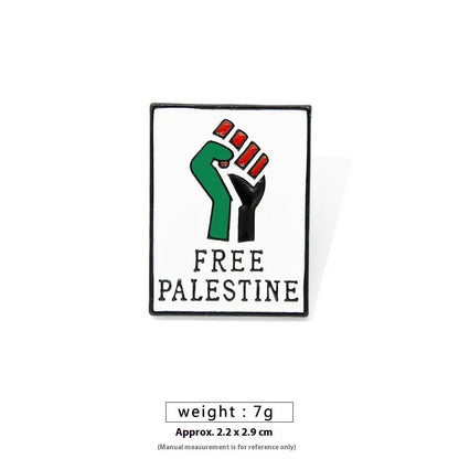Free Palestine Flag Brooch Gold Badge Clothes Accessories Pin null