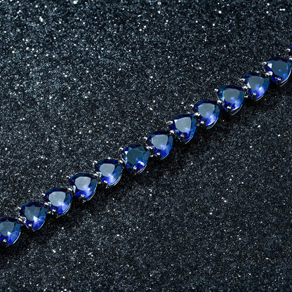 Blue Heart-shaped Zircon Bracelet Light Luxury null