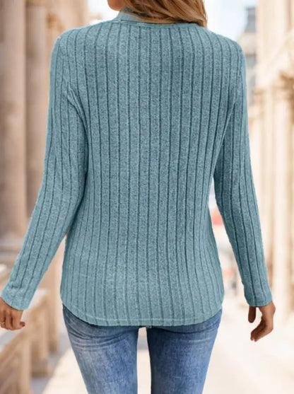 Neck Ribbed Velvet Women Tops null