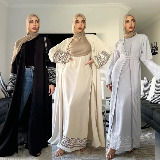 Fringe Cardigan Robe Muslim Dress null