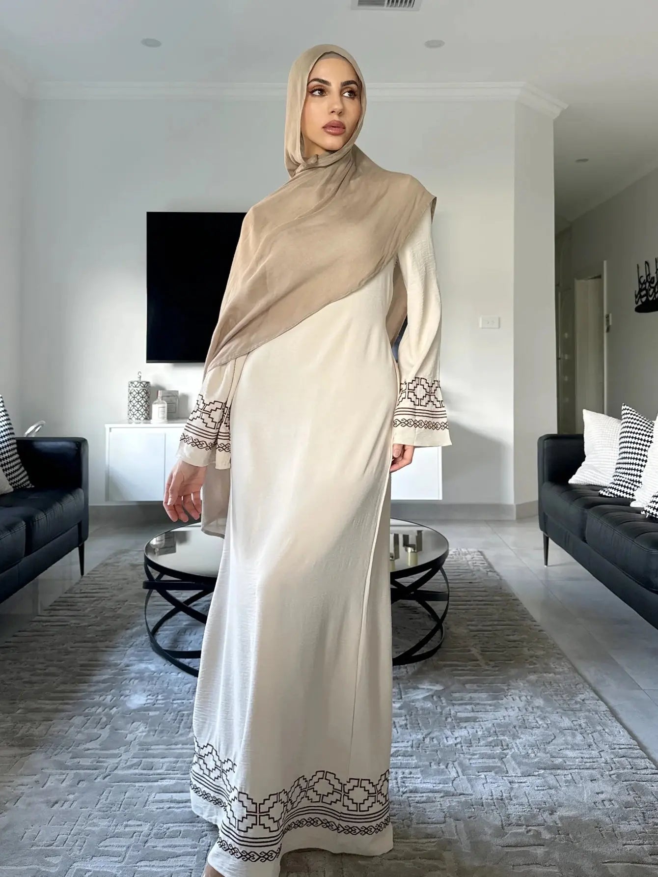 Fringe Cardigan Robe Muslim Dress null