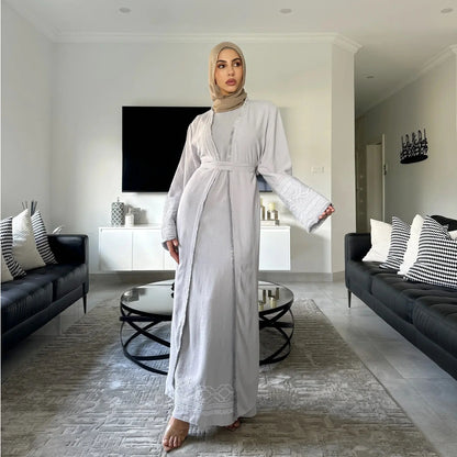 Fringe Cardigan Robe Muslim Dress null