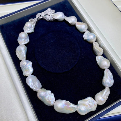 Natural Large Particle Baroque Freshwater Pearl Necklace For Women null