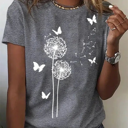 Printed T-shirt Casual Tops For Women null