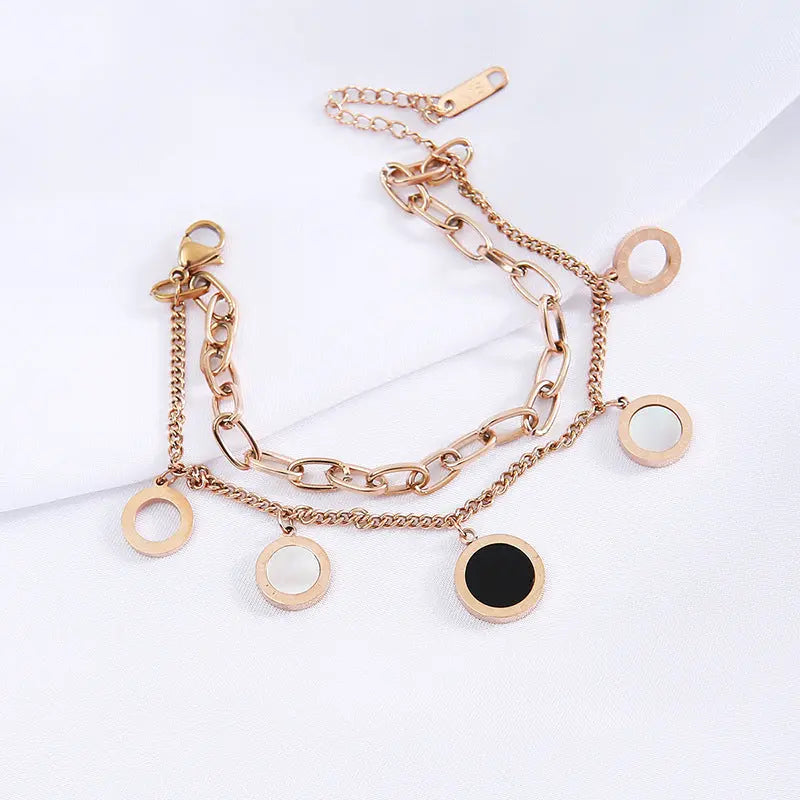 Light Luxury Roman Numeral Pendant Bracelet null