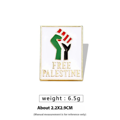 Free Palestine Flag Brooch Gold Badge Clothes Accessories Pin null
