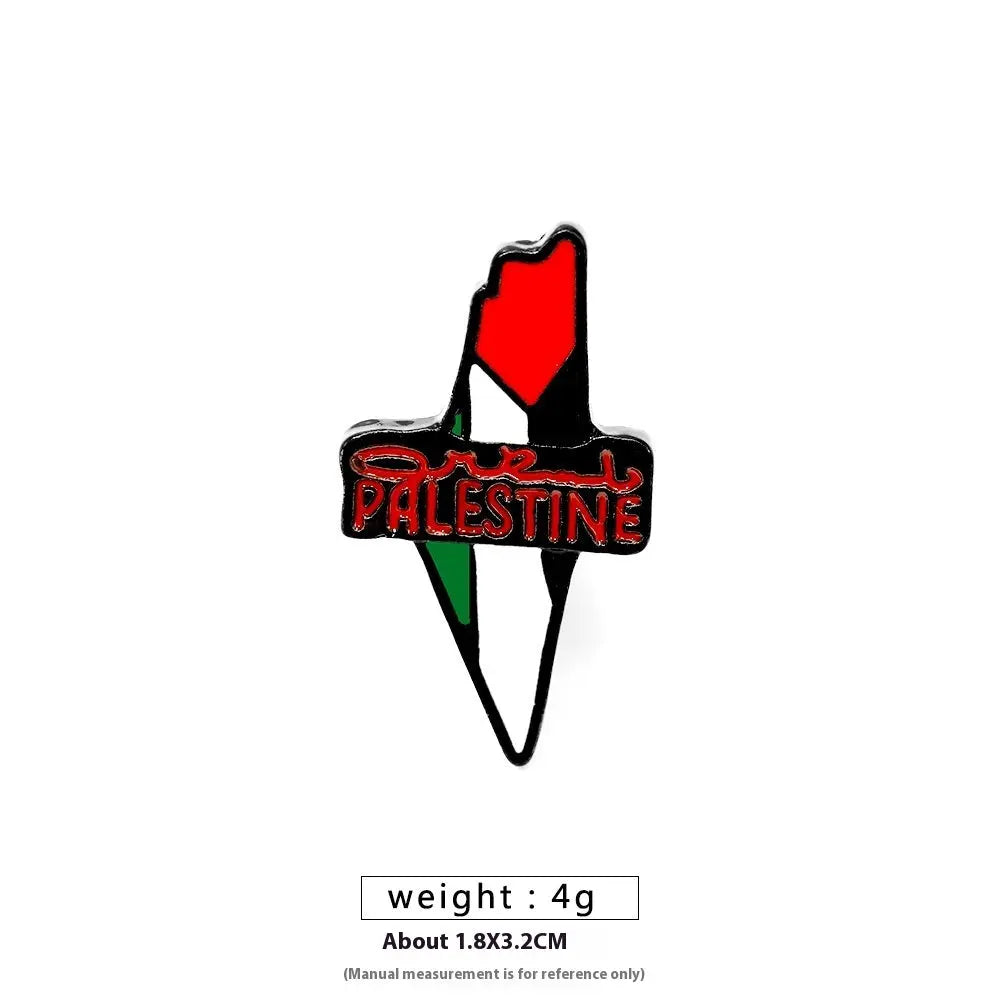 Free Palestine Flag Brooch Gold Badge Clothes Accessories Pin null