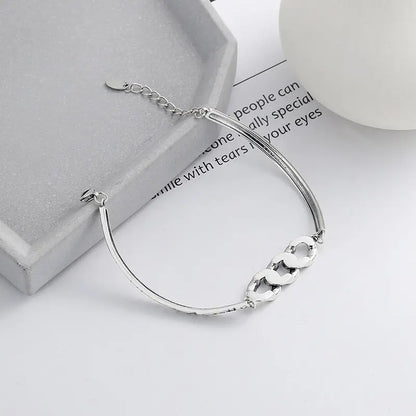 S925 Sterling Silver Retro Affordable Luxury Style Splicing Chain Bracelet For Women null