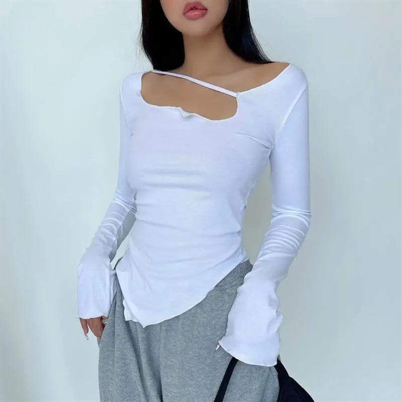 Small Slim Irregular Thin Blouse T-shirt null