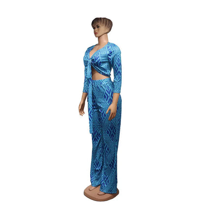 African Women Fashion Tops And Pants Set null