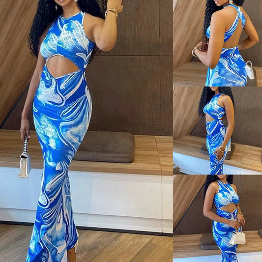 Summer Sleeveless Backless Party Party Dresses Women's Sexy Package Hip Dresses null