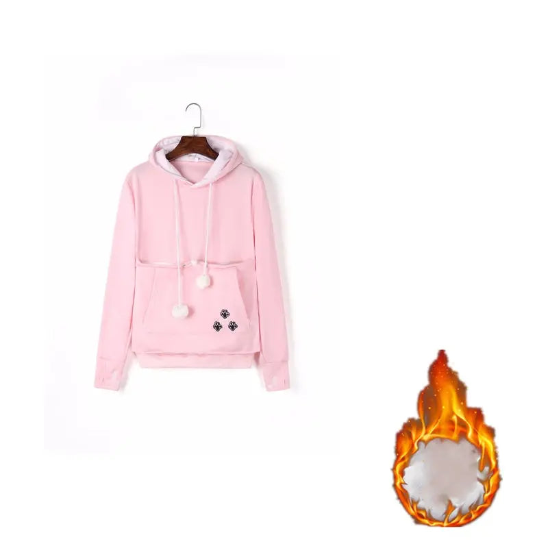 Cute Hoodies Pullover Sweatshirts With Pet Pocket For Cat Clothes Winter Women - Nadastore womens fashion