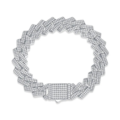 The Keel Luxury Fashion Mossan Diamond S925 Silver Bracelet Rivaling Natural Diamonds null