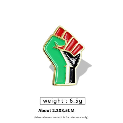 Free Palestine Flag Brooch Gold Badge Clothes Accessories Pin null